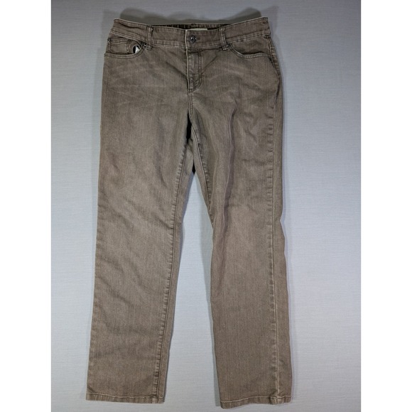Chico's Denim - Chicos Platinum Denim Brown Straight Leg Jeans Size 1.5 Short 4500726490